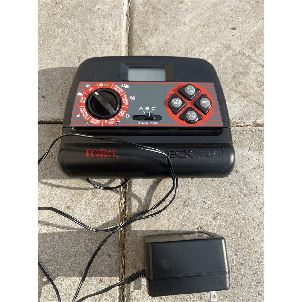 Toro ECXTRA Sprinkler Timer, 4 Zone, Model 53766 W/ Power Supply Working